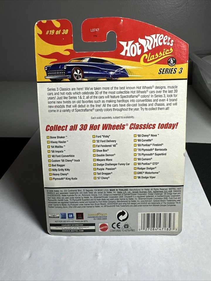 Hot Wheels “Tail Dragger” Classics Car #19 Of 30 Series 3 Blue And Silver - Image 4 of 4