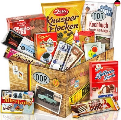 Süssigkeiten Box mit Waren aus dem Osten - Geschenke zum Geburtstag für Freunde 