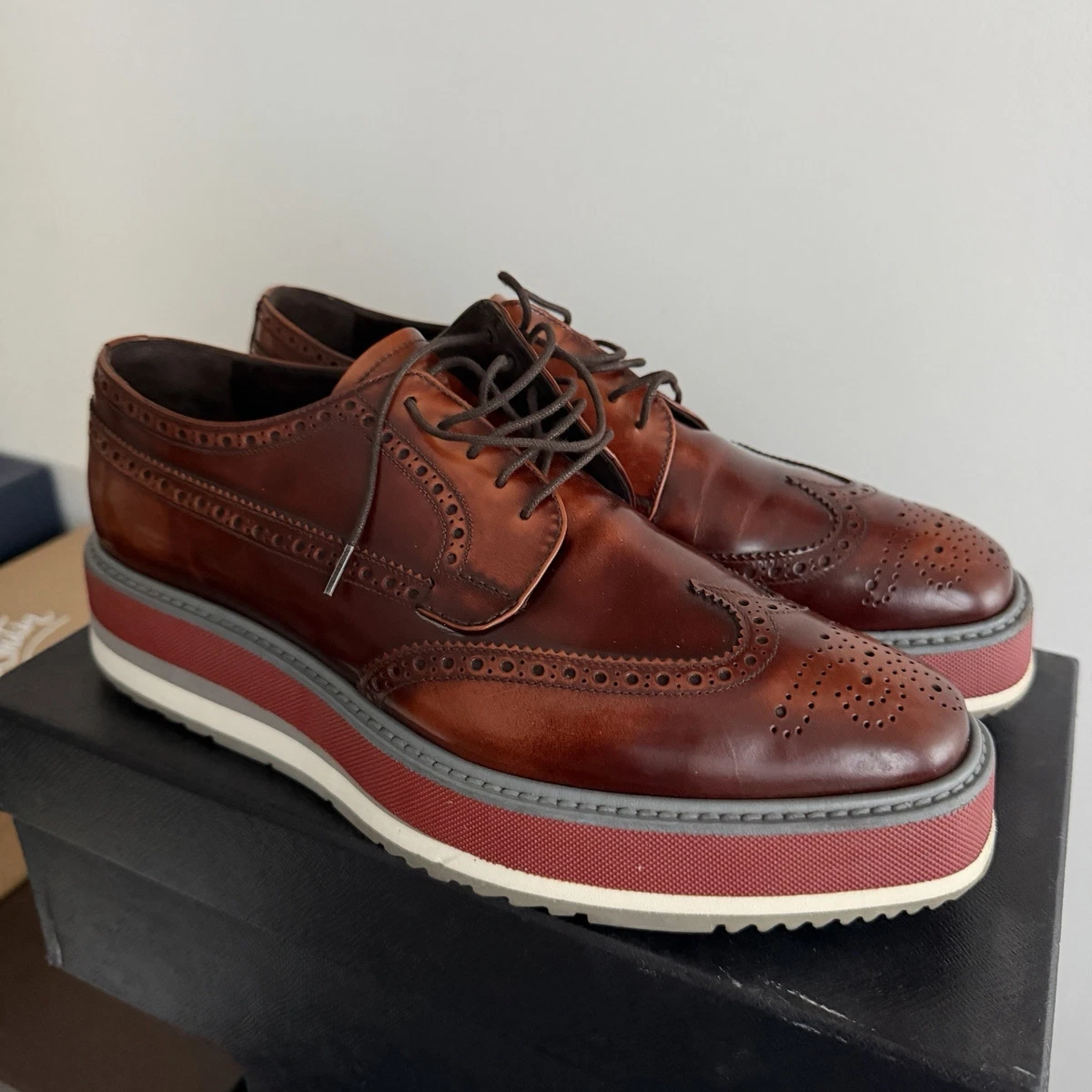 PRADA Wing Tip-Men's Dress Shoes for sale | eBay
