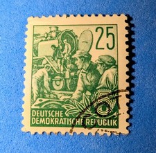 1953 German Democratic Republic 25 Pfennig Postage Stamp. Five Year Plan