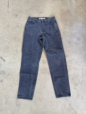 Vintage 80s Z Cavaricci Black Faded High Waist Tapered Jeans 32