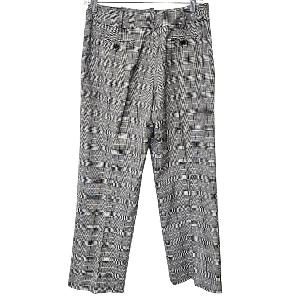 New Directions High Waisted Trouser Pants Pleated Gray Striped Womens Size 4P - Image 3 of 4