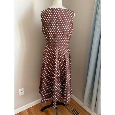 Pretty Woman Brown Polka Dot A-Line Midi Dress Pockets ASO Julia Roberts | eBay Pretty Woman Brown Polka Dot A-Line Midi Dress Pockets ASO Julia Roberts | eBay