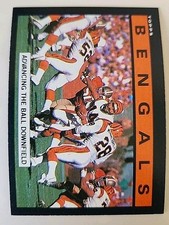 1985 Topps Football Card 209 Cincinnati Bengals Advancing The Ball Downfield