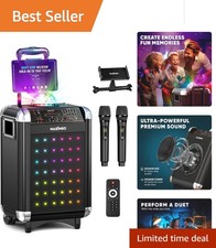 All-in-One Karaoke System with Disco Ball  Rechargeable Battery - Family Fun 