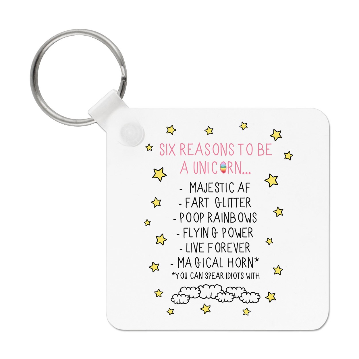 Reasons To Be A Unicorn Keyring Key Chain - Funny