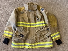 FIRE FIGHTING BUNKER JACKET QUAKER SAFETY TURNOUT GEAR SIZE LAREGE 44-32-35