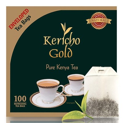 Kericho Gold Black Tea - Rich in Antioxidants - Orange 100 Count (Pack of 1) 
