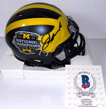COACH JIM HARBAUGH SIGNED MICHIGAN WOLVERINES MINI HELMET CHAMPIONS 2023 BAS