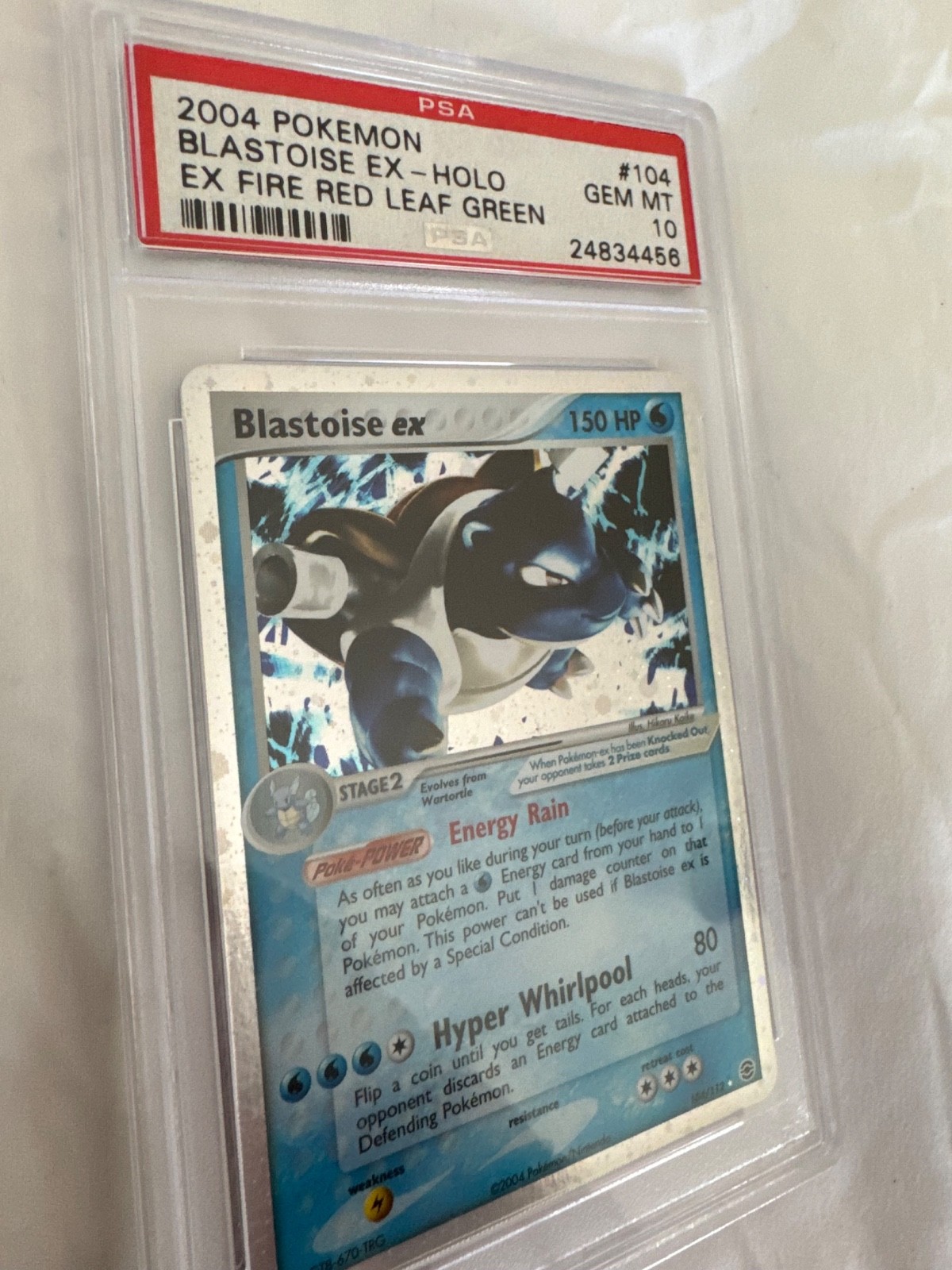 2004 POKEMON EX FIRE RED & LEAF GREEN #104 BLASTOISE EX-HOLO PSA 10