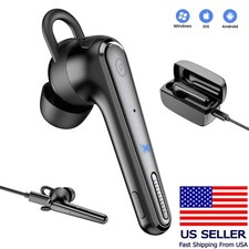 Bluetooth Earpiece Handsfree Phone Headset with Dual Microphone Noise Reduction