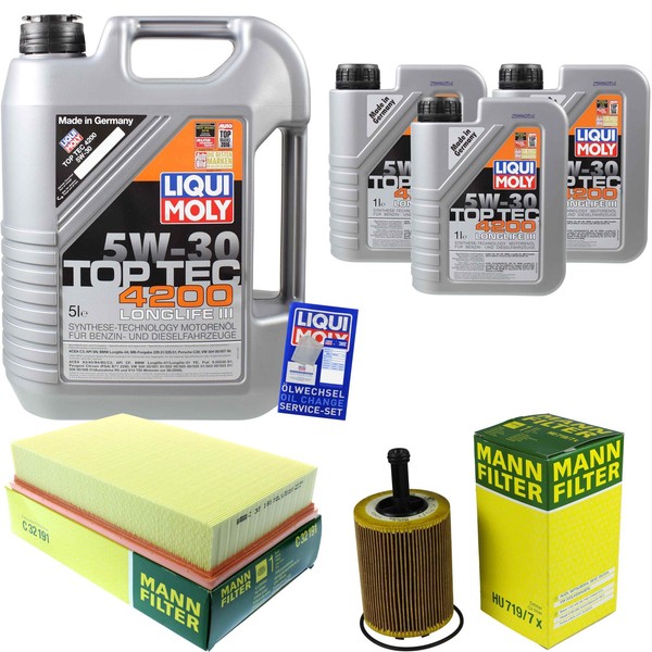Mann Inspektionspaket 8L Liqui Moly Top Tec 5W-30 FüR VW Transporter V Bus 2.5-image