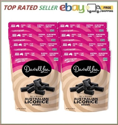 Darrell Lea Soft Australian Made Licorice 7oz Bag - Non-GMO, No Palm Oil, 8 Pack