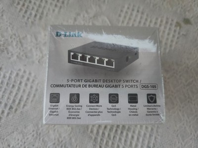 D-Link DGS-105 5-Port Gigabit Desktop Switch Metal Housing Brand New