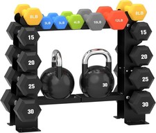 DERACY Dumbbell Rack Stand Only, 5 Tier Black Dumbbell Stand for Home Gym, Heavy