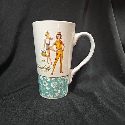 Large Vintage Simplicity Patterns Coffee Tea Cup Mug 16 fl oz 6'' tall No Lid