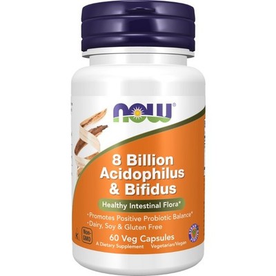 8 Billionen Acidophilus & Bifidus 60 Veg Kapseln Now Foods