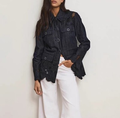 Veronica Beard Women's Embroidered Coated Jacket & Wide-Leg Pants Set