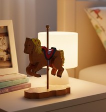 Vintage-Style Hand-Painted Wooden Carousel Horse Figurine