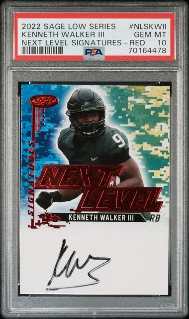 Kenneth Walker III Sage Low Series Next Level Signatures #NLSKWII Red