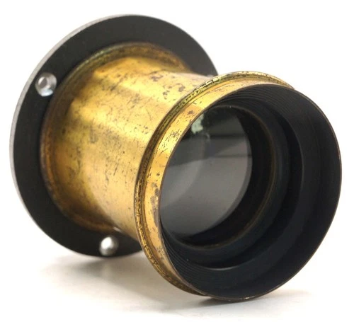 Antique British Brass Aplanat f/8 10" 250mm Lens Covers 5x7 8x10 Large Format