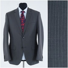 Mens ESPRIT Size UK 40R Pinstripe Dark Grey Sport Coat Blazer Jacket