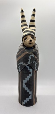 Susi Nagoda Bergquist - Native American Art Clay Sculpture Coyote 11  Signed