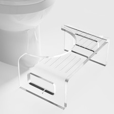 Royalcraft 7" Tall Acrylic Toilet Stool for Bathroom