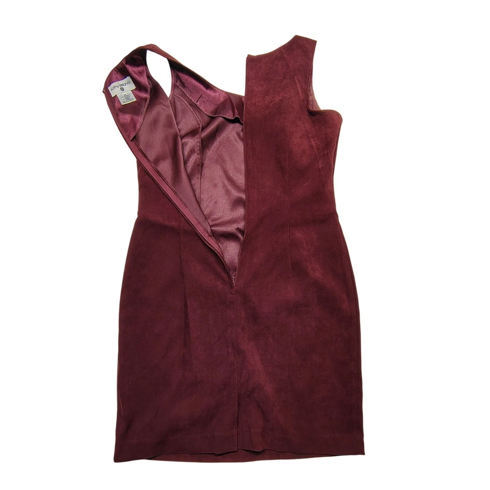 VETEMENTS Giacca elegante donna Kathy Ireland Jewel bordeaux finta pelle scamosciata taglia 10 set 2 pezzi