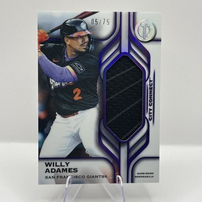 Willy Adames 2025 Topps Tribute City Connect Game-Worn Patch Purple /75 05/75