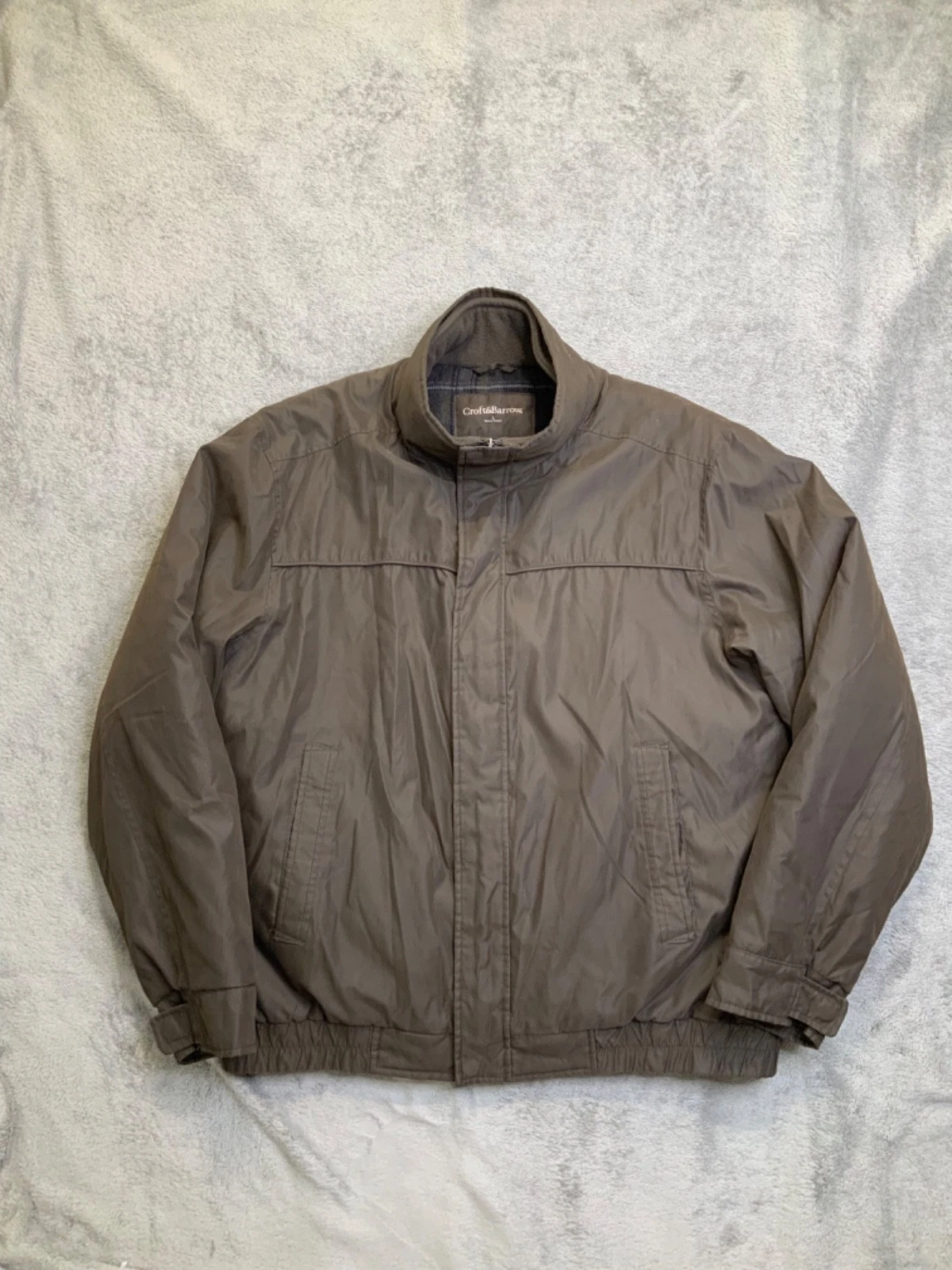Croft & Barrow Mens Size "L" Fleece-lined Bomber Jacket Double Zip