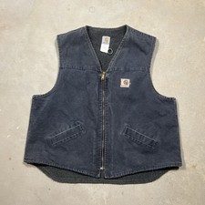 Vintage Carhartt Fleece Lined Canvas Vest Workwear Sz 2XL USA V13PTL