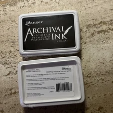 Ranger Archival Ink Jet Black Permanent Ink Stamp Pad #0 Standard Size Acid Free