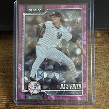 Max Fried 2026 Topps Series 1 #270 Pink Diamante Foil SP New York Yankees