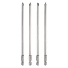 4pcs PH2 Phillips Screwdriver Bit 1/4" Hex Shank 6" Long 0.18" Rod Magnetic