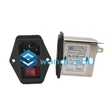10PCS New CW2B-10A-T EMI Power Filter with red light, fuse 10A