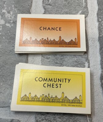 Monopoly Deluxe Edition  Replacement Chance and Community Chest 32 cards