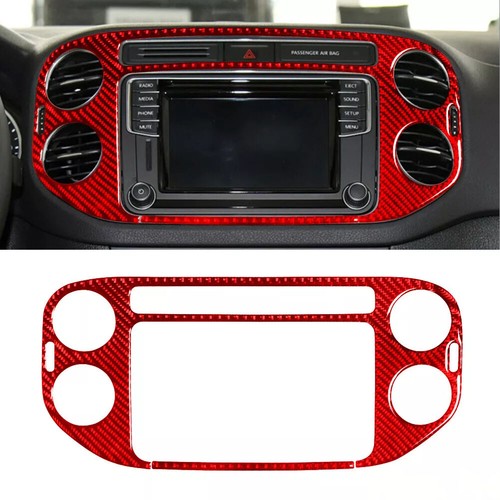31Pcs For Volkswagen Tiguan Red Carbon Fiber Full Interior Kit Cover Trim - Picture 5 of 20