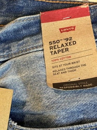 Nuevo Levi's 550 '92 Marcador Cónico Relajado Pintura Salpicaduras Marcas Hombres Talla 38 X 30 - Imagen 4 de 5