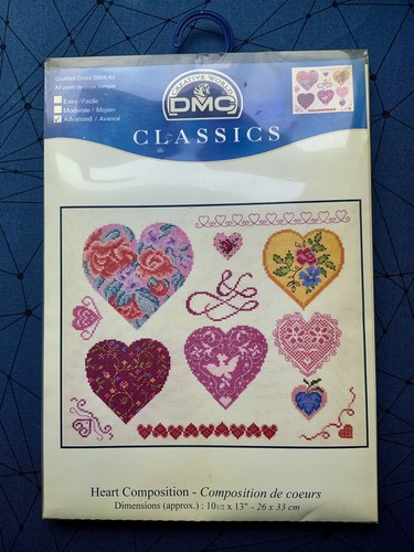 DMC Kreuzstich Set - Klassiker - Herzkomposition - Stickerei, Fortgeschrittene