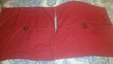 S/2 pottery barn red button linen 26" euro pillow covers Christmas Holiday xmas
