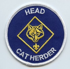 "Head Cat Herder" Cubmaster patch.  Joke/spoof patch
