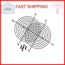 140mm Black Fan Grill/Guard with Screws 2 Pack 
