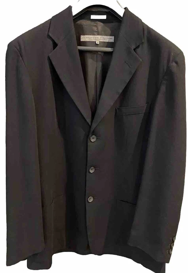 Chaqueta Blazer Para Hombres M 44 LE COLLEZIONI ESTRUCTURA Negra Italia Rayón Lana Concha Foto 4 de 4
