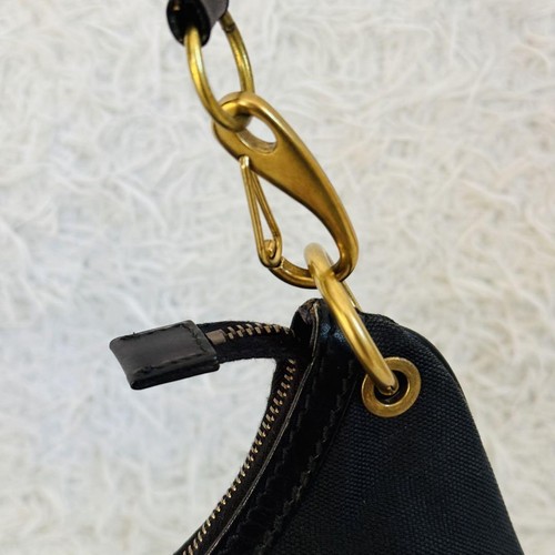 GUCCI One Shoulder Bag Hobo Sherry Line Black Leather Canvas Authentic USED - Picture 9 of 17
