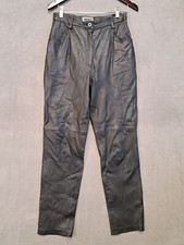 Forenza Womens Vtg Y2k Leather Pants Size 10 High Rise Taper Measures 29x30 