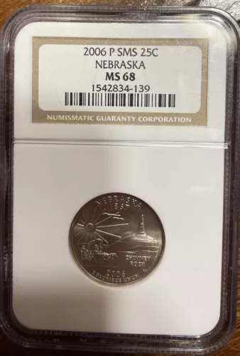 2006 P SMS NEBRASKA QUARTER NGC MS 68