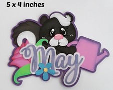 MAY CALENDAR MONTH TITLE boy girl scrapbook paper piecing 3D die cut by Rhonda