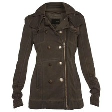 Hurley Winchester Double Breasted Zip Hooded Jacket Womens Size Xs Fleece Lined