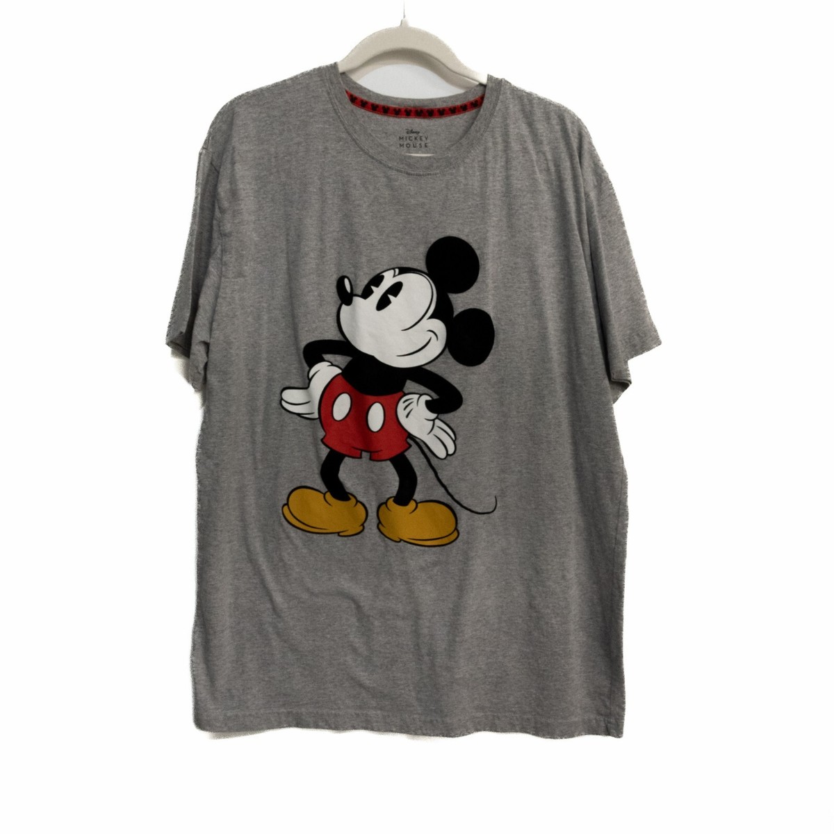 Disney Mickey Mouse Gray T Shirt Cotton Graphic Print Pullover 